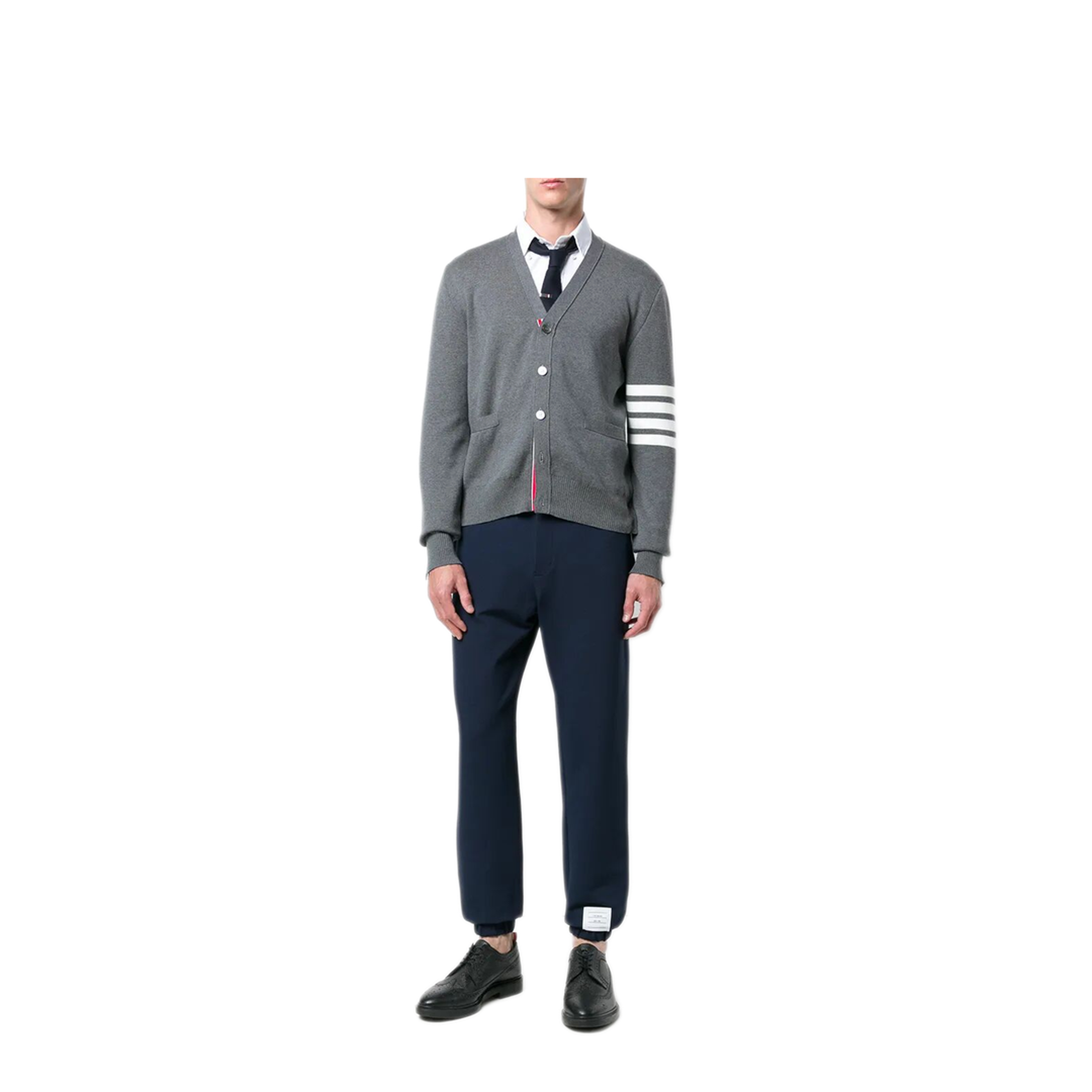 4-Bar V-Neck Cotton Cardigan - Image 2