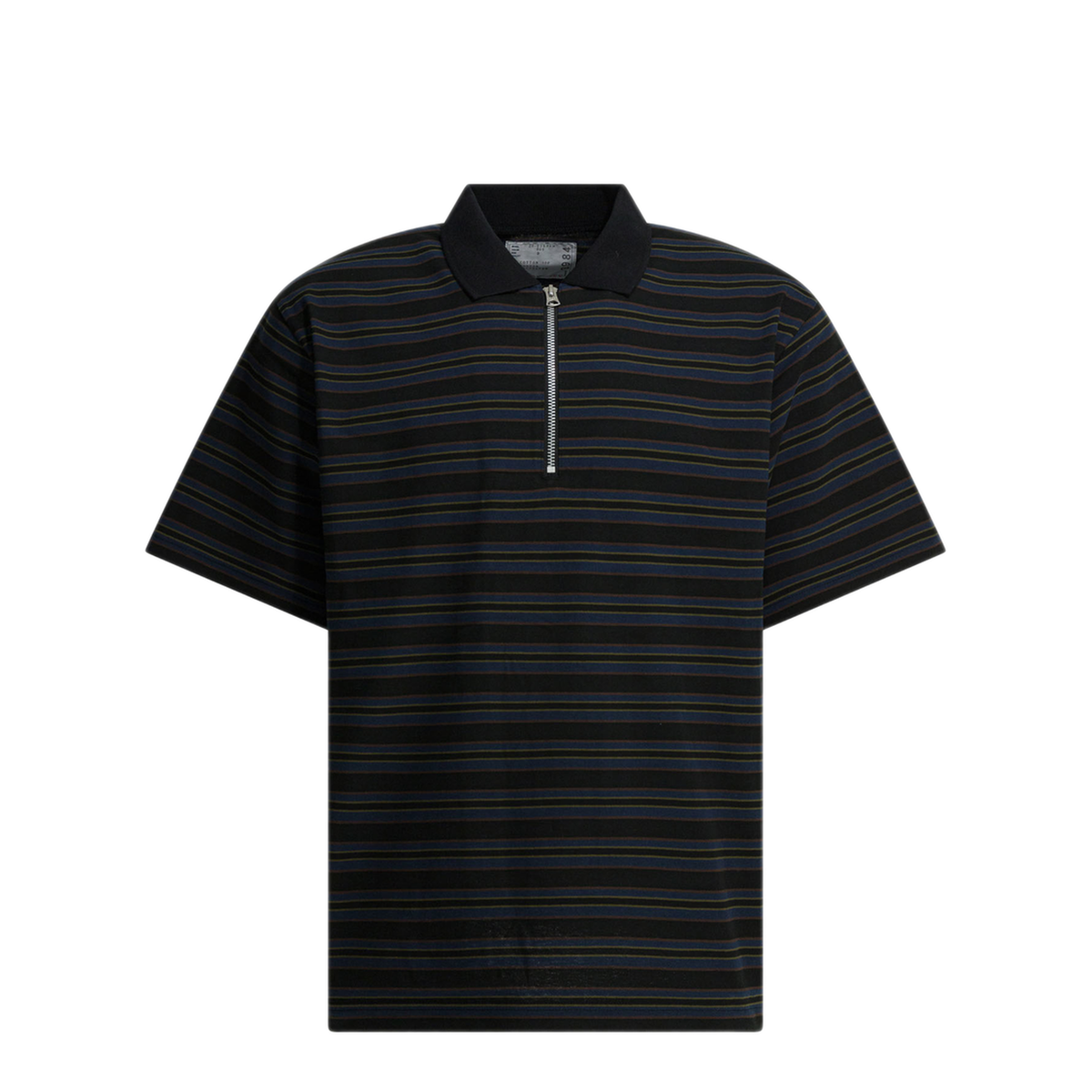 Striped Buttonless Polo Shirt - Image 1