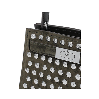 Mini Lee Radziwill Studded Suede Handbag - Image 4