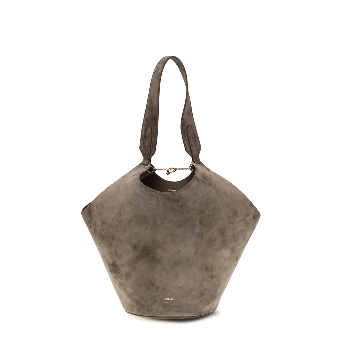 Lotus Small Calfskin Suede Tote - Cedar - Image 1