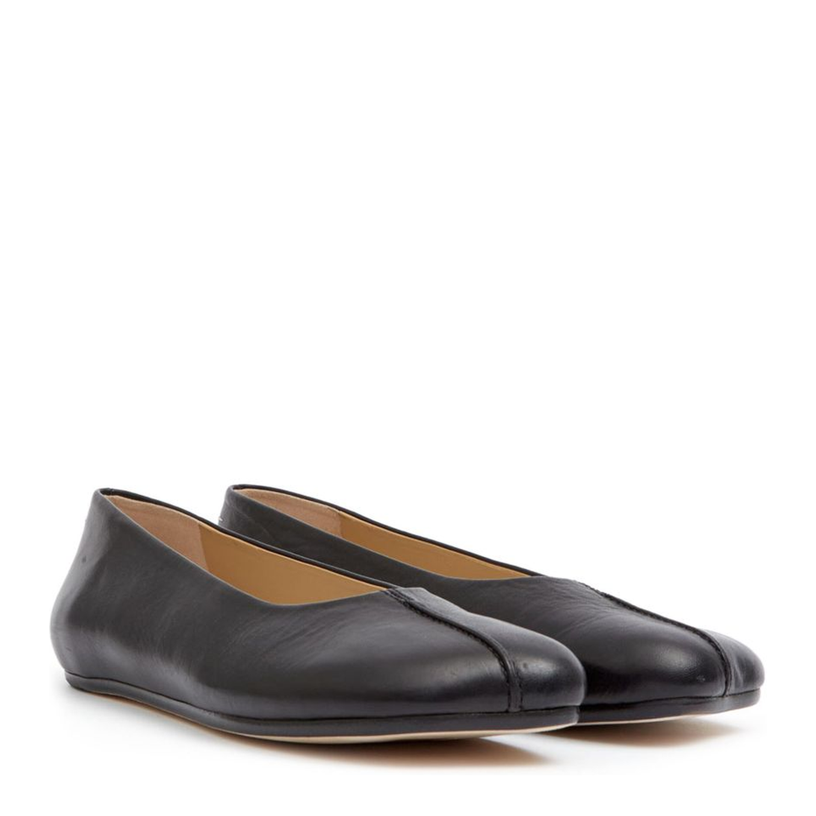 Leather Ballet Flats - Black - Image 5