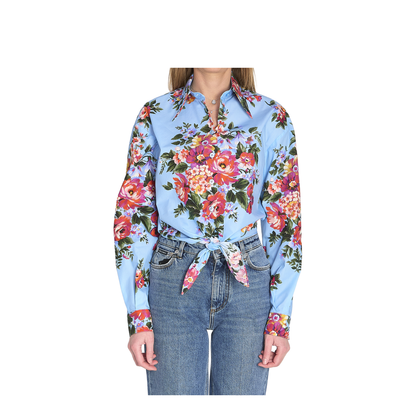 Floral bouquet-print cotton shirt - Image 1