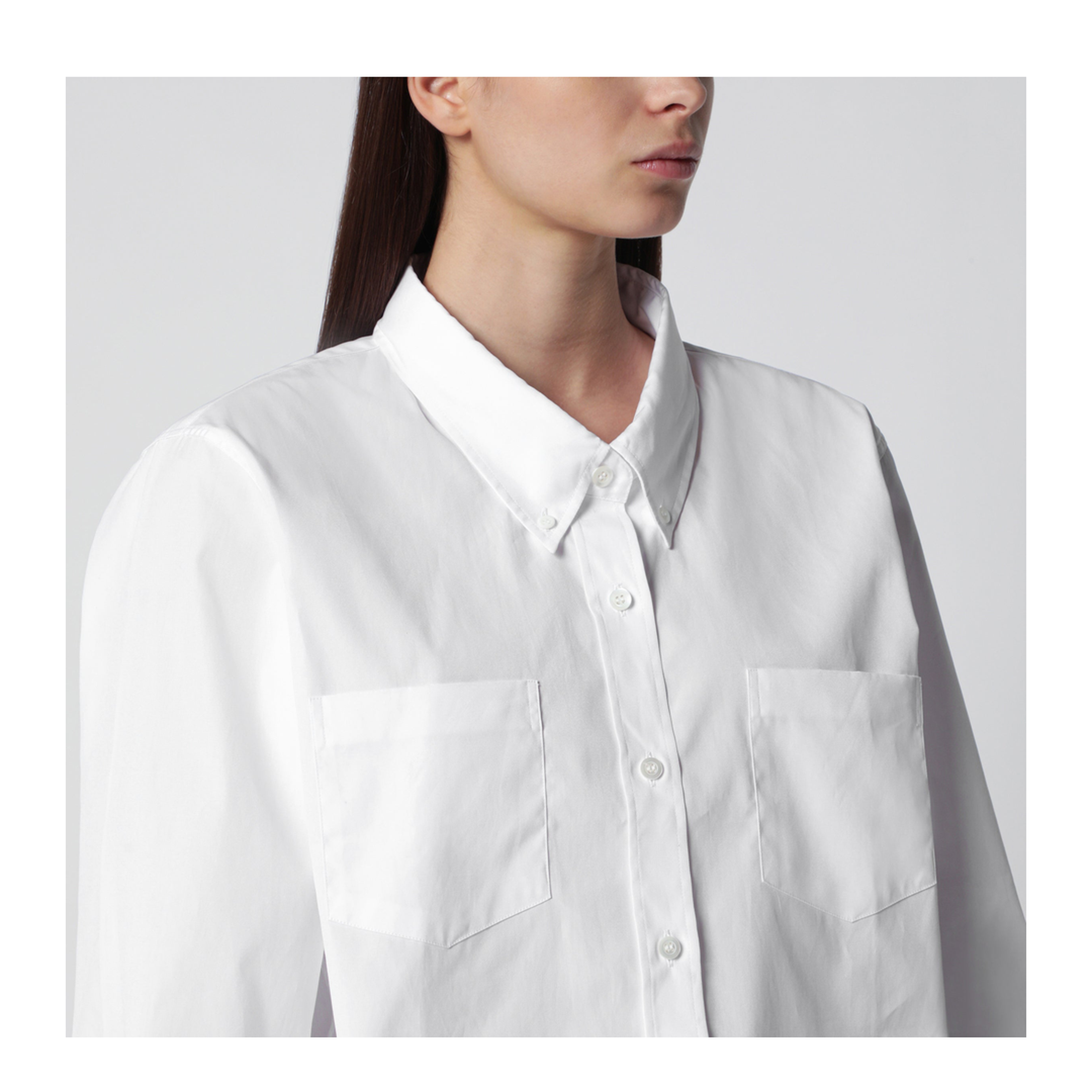 White Button-Down Cotton Shirt - Image 2