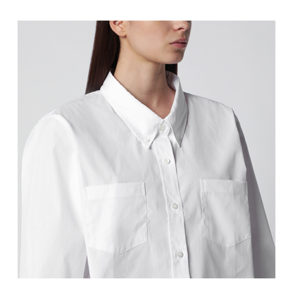 White Button-Down Cotton Shirt - Image 2
