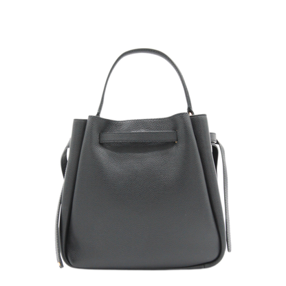 Romy Pebbled Leather Bucket Bag - Black - Image 5