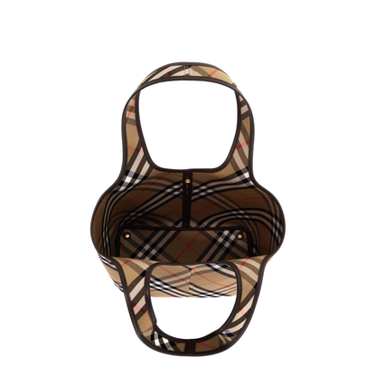 Embroidered Canvas Small Check Shopping Bag - Image 2
