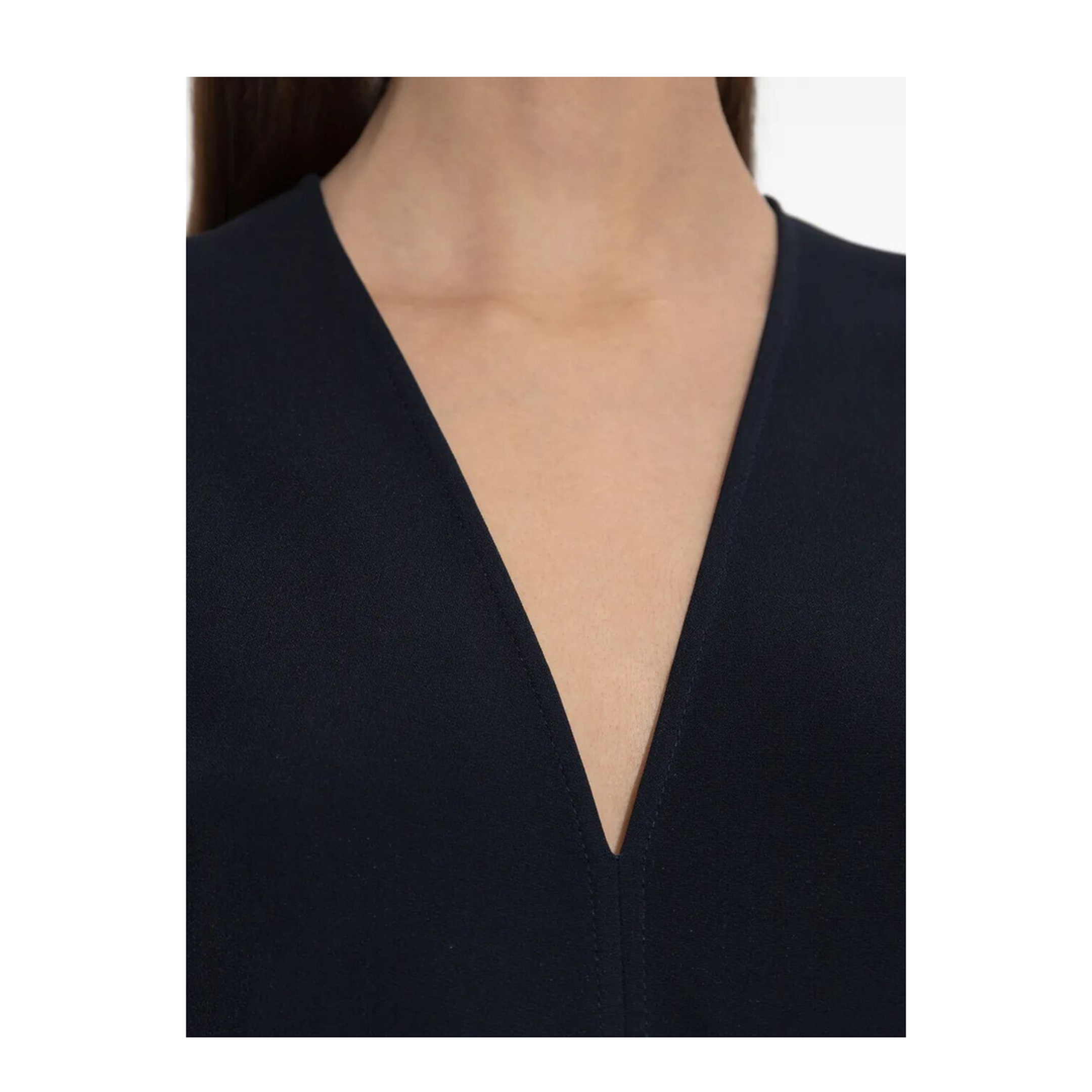 Blouson Detail V-Neck Midi Dress - Image 4