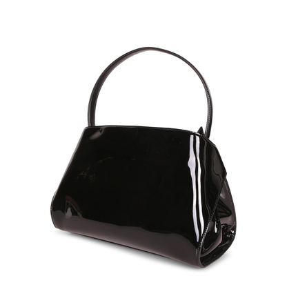 Hug Medium Calfskin Patent Shoulder Bag - Black - Image 2