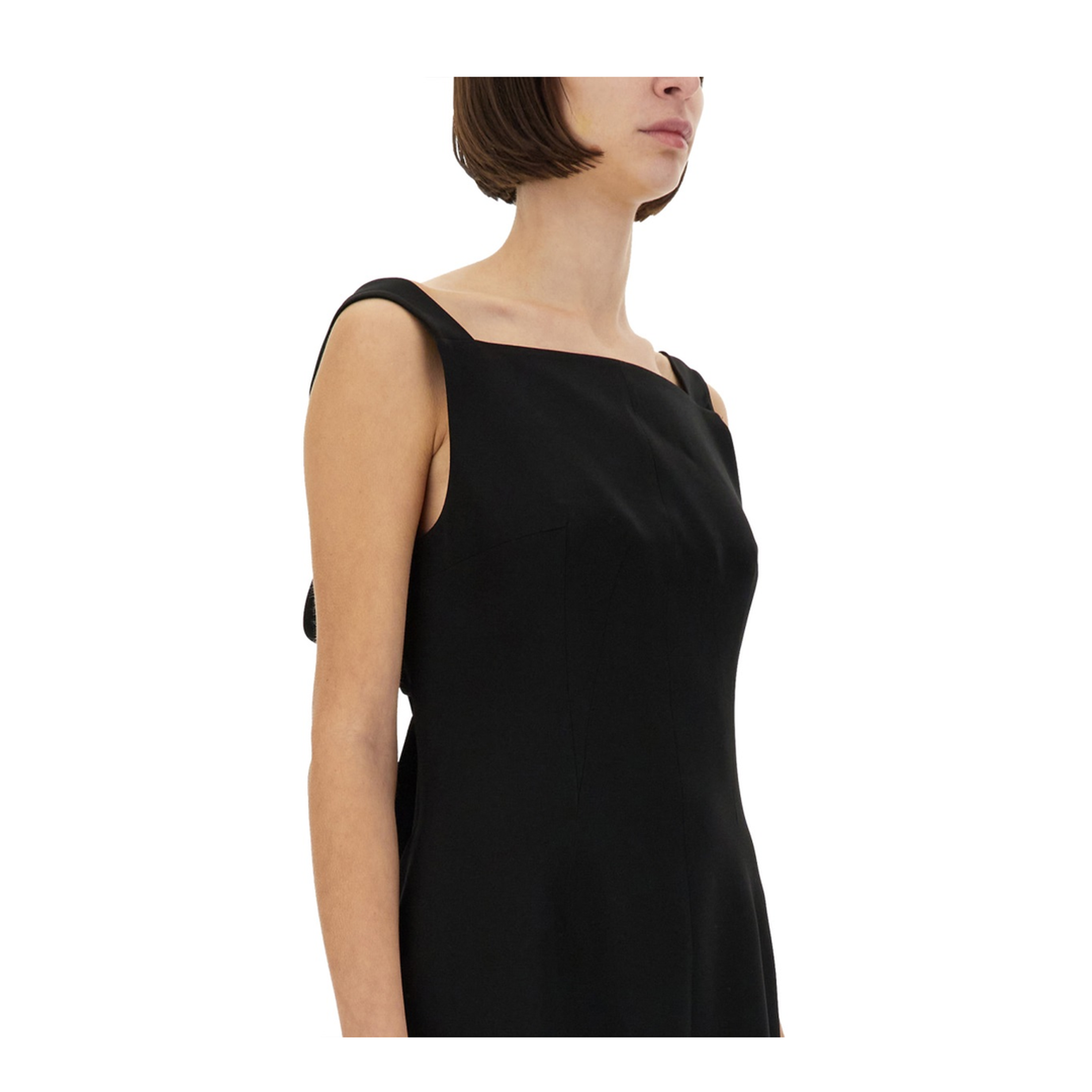 Black Mini Dress with Back Neckline - Image 4