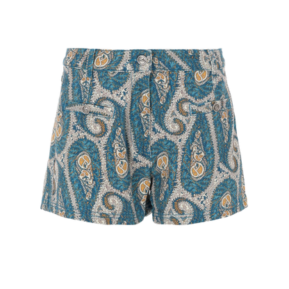 Printed Denim Shorts - Image 1