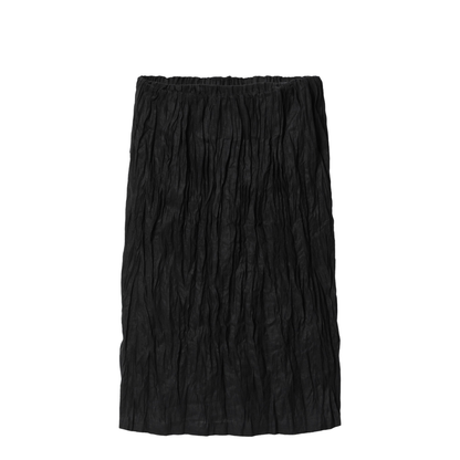 Black Crinkled Linen Skirt - Image 1