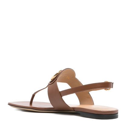 Brown Leather Vlogo Thong Sandals - Image 2