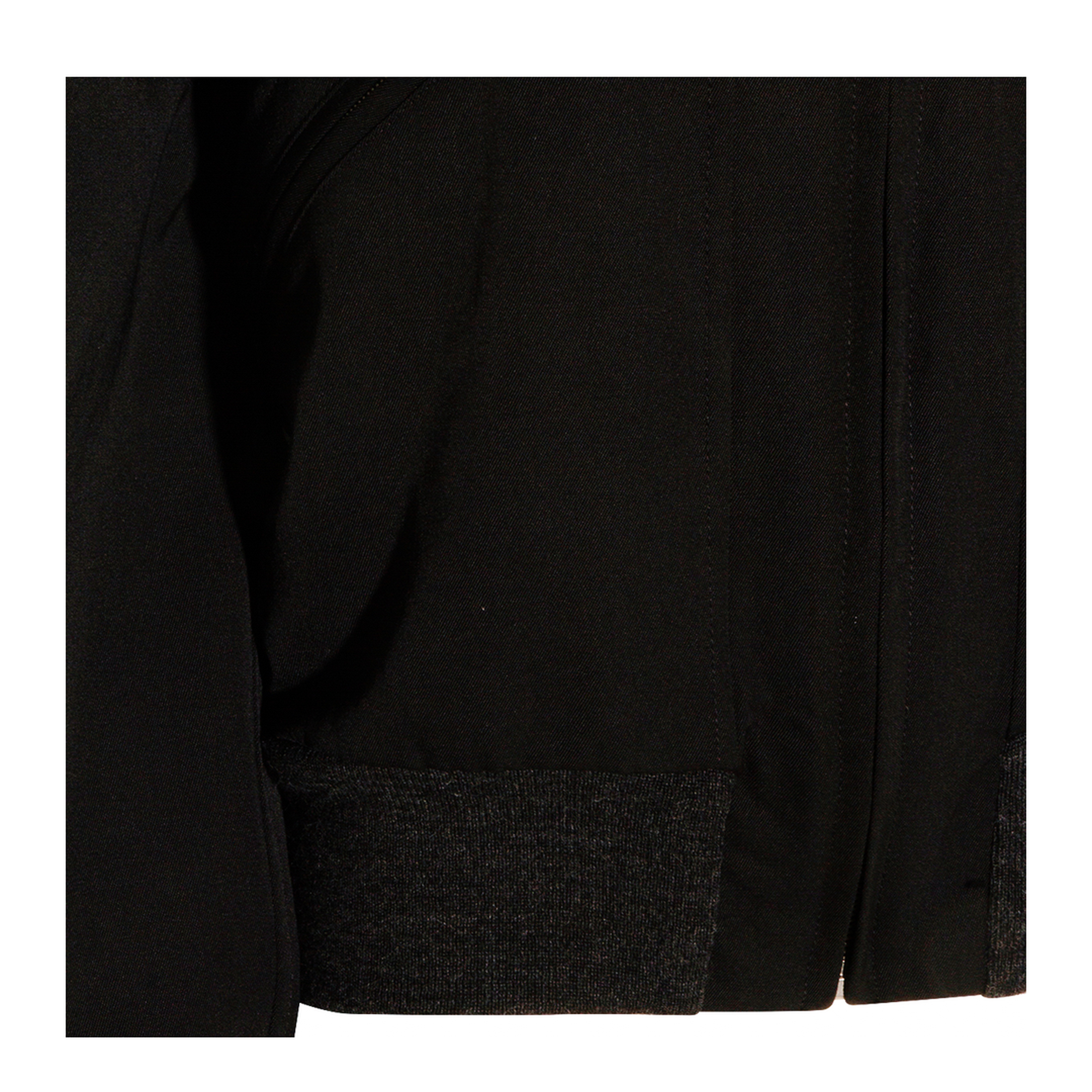 Black Zip-Up Jacket in Virgin Wool - Image 5