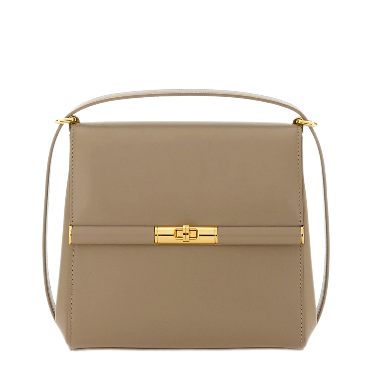 Marlene Calfskin Shoulder Bag - Beige - Image 1