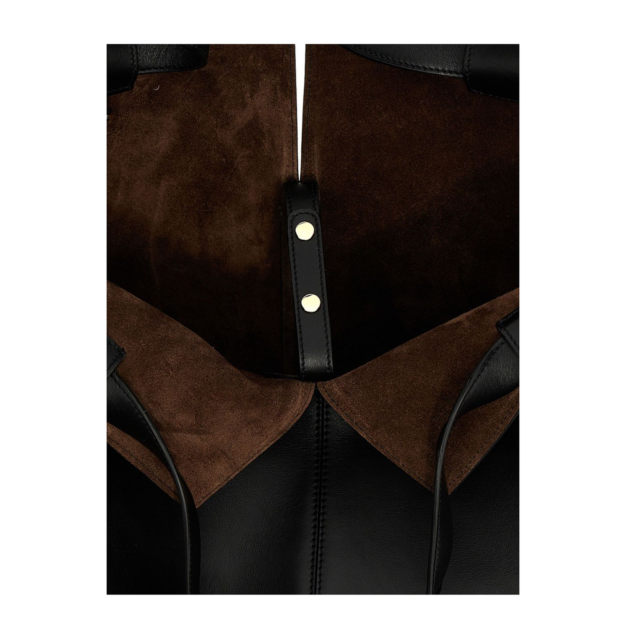 Di Bag Folio Medium-Small Leather Tote Bag - Black - Image 2