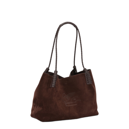 Libra Small Suede Shoulder Bags - Brown - Image 2