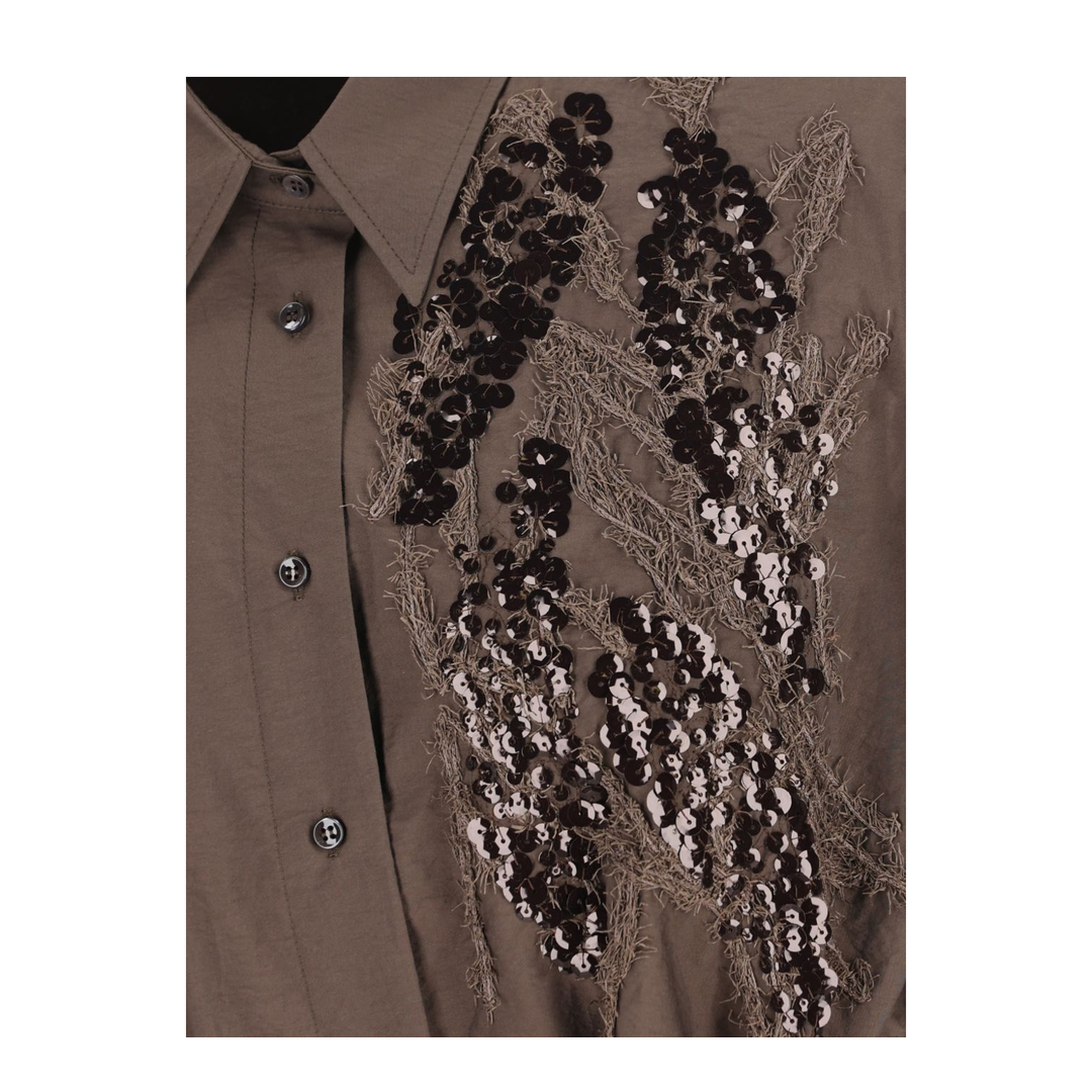 Cotton Long Dress - Brown - Image 4
