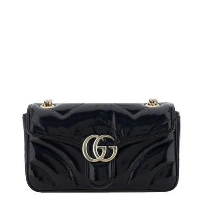 GG Marmont Medium Leather Shoulder Bag - Navy Blue - Image 1