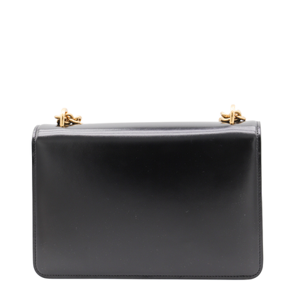 Black Leather Vain Shoulder Bag - Image 5
