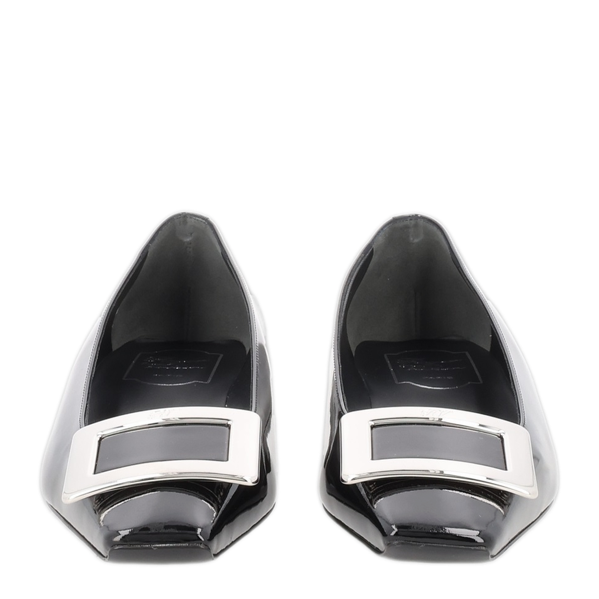 Black Patent Leather Low Block Heel - Image 1
