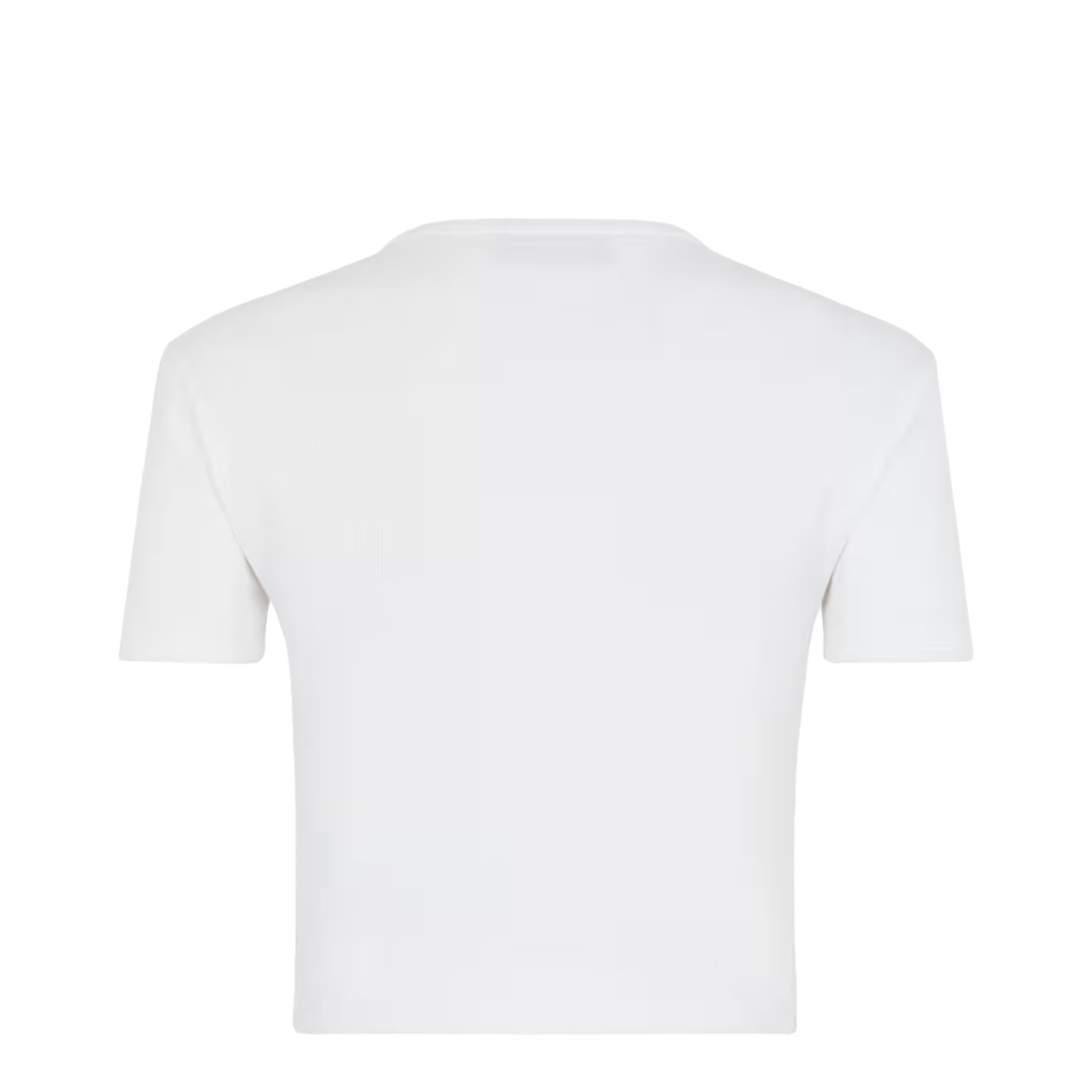 White Cropped T-Shirt with Logo - Image 2