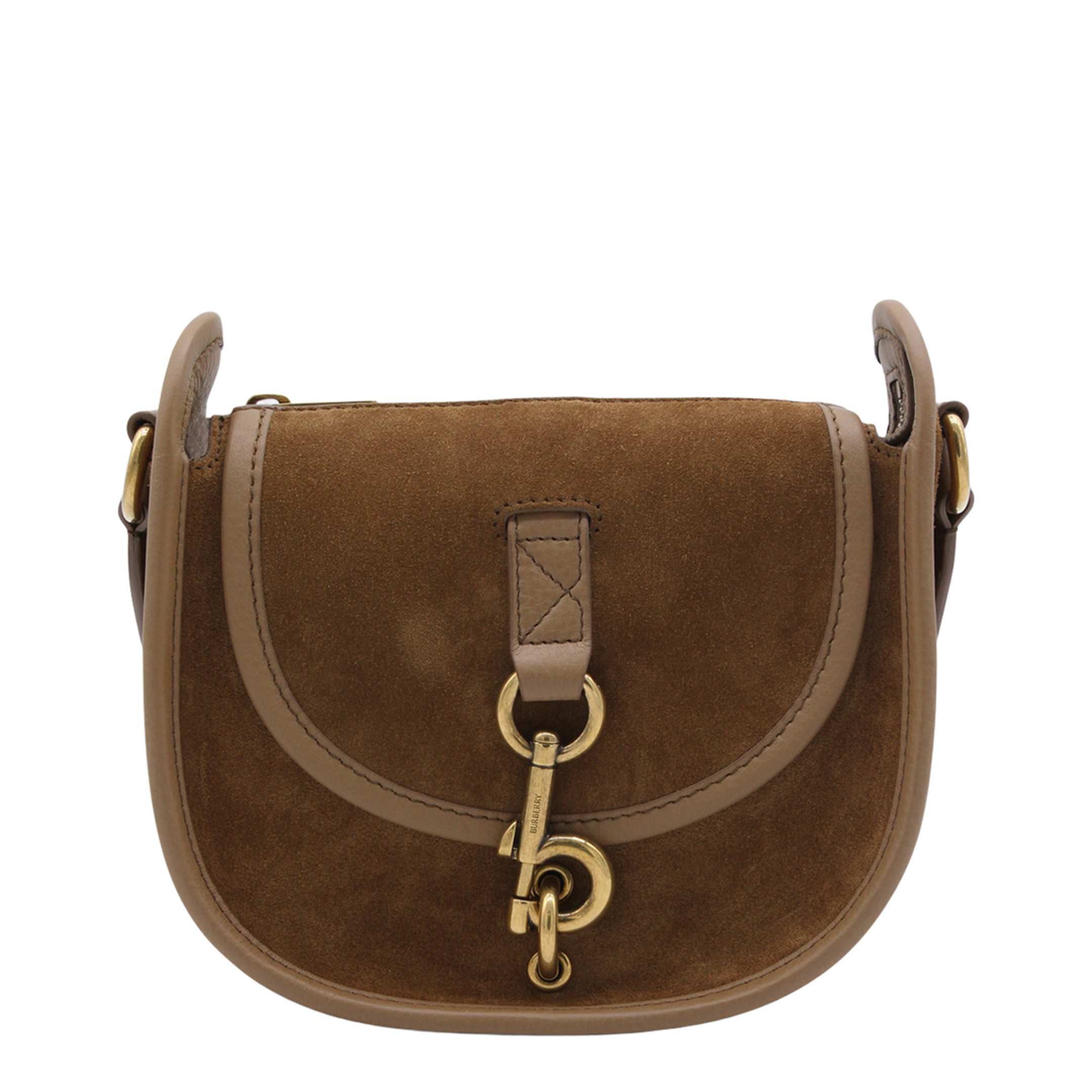 Mini B Clip Suede Messenger Bag - Hazel Brown - Image 2