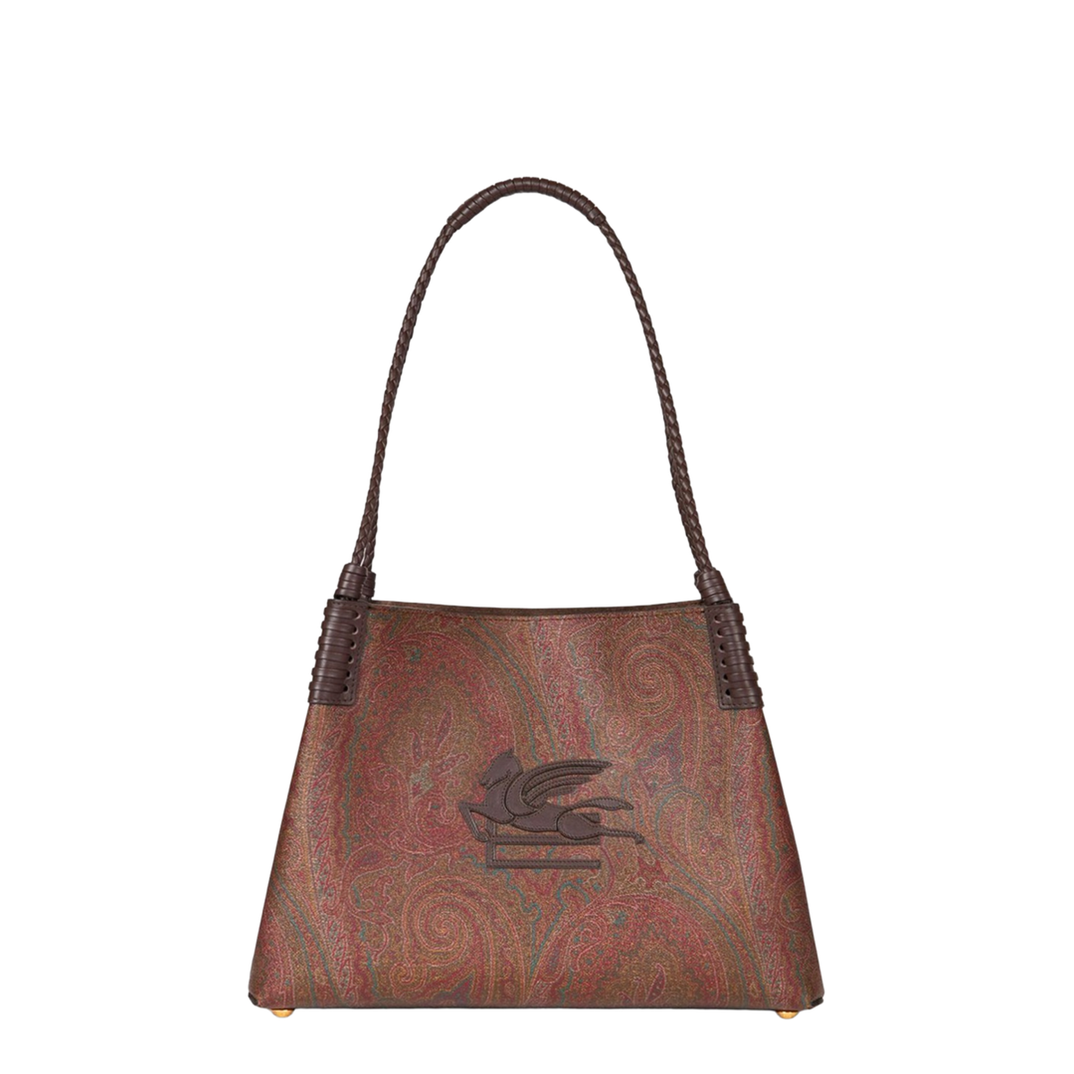Libra Small Coated Paisley Jacquard Shopping Tote Bag - Cedar Brown/Multicolour - Image 1