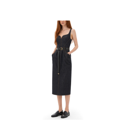Sheath Dress In Raw Denim - Image 2