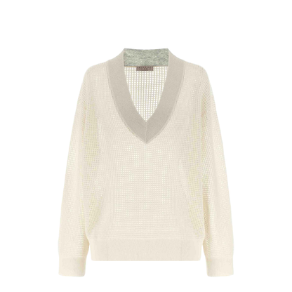 Women's Knitted Sweater White - Image 4