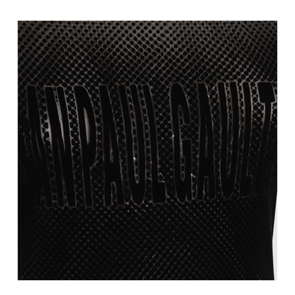 Mesh Dress with Flocked Logo - Image 6