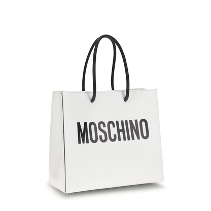 Logo-print Calf Leather Tote - White - Image 2