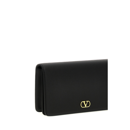 VLogo Signature Mini Calfskin Shoulder Bag - Black - Image 4