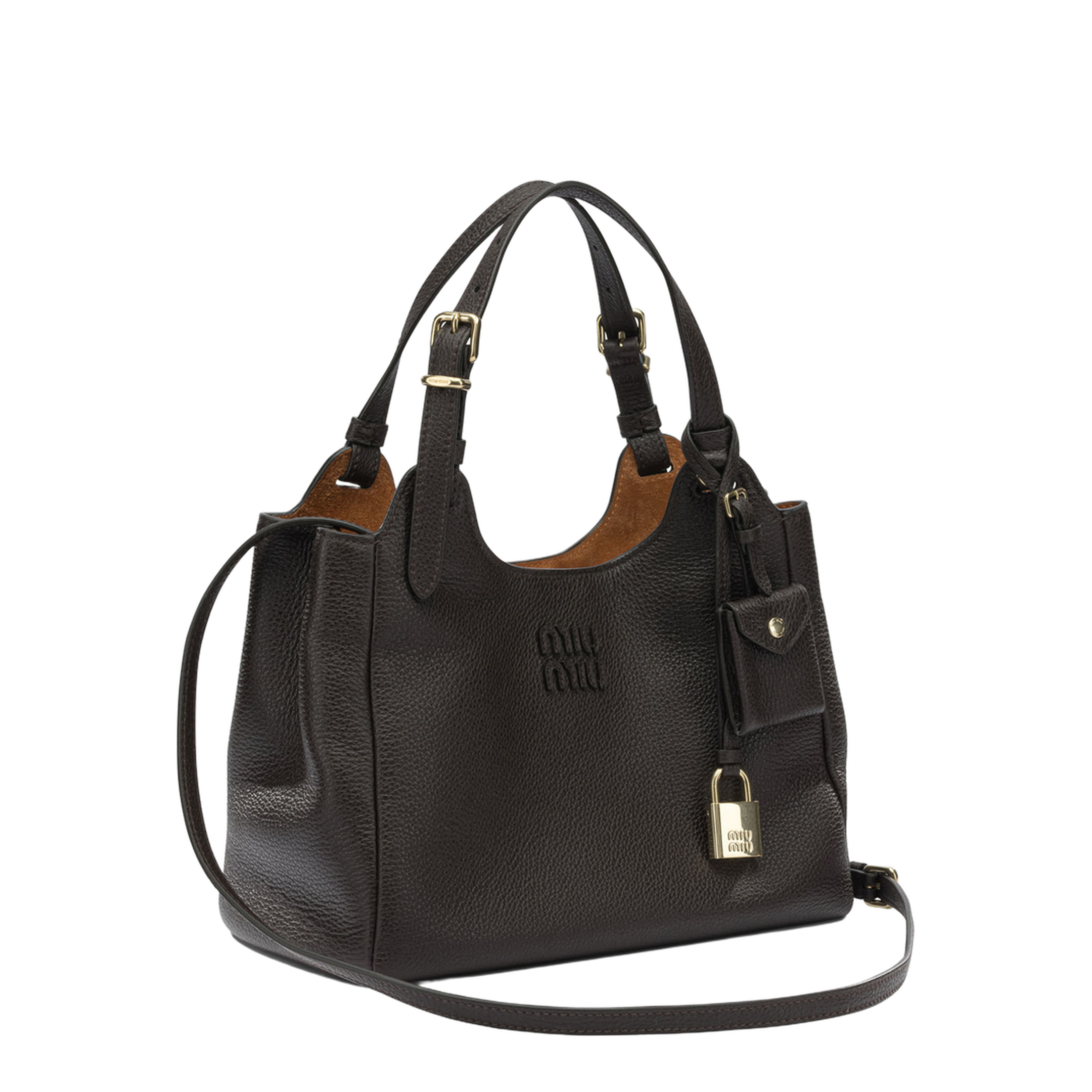 Medium Calfskin Handbag - Dark Brown/Papaya - Image 2