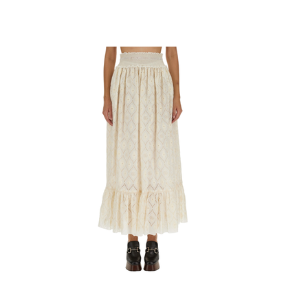 Floral Broderie Anglaise Skirt - Image 1