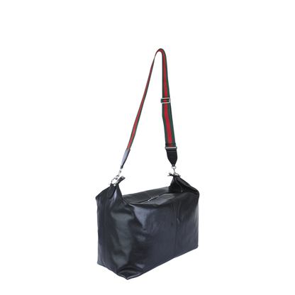 Brera Large Soft Grainy Leather Crossbody Bag - Black - Image 2