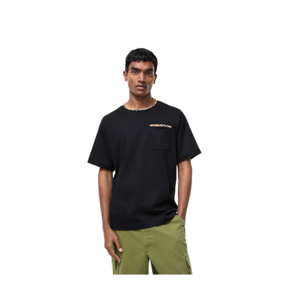 Cotton T Shirt With Check Trims - Image 2