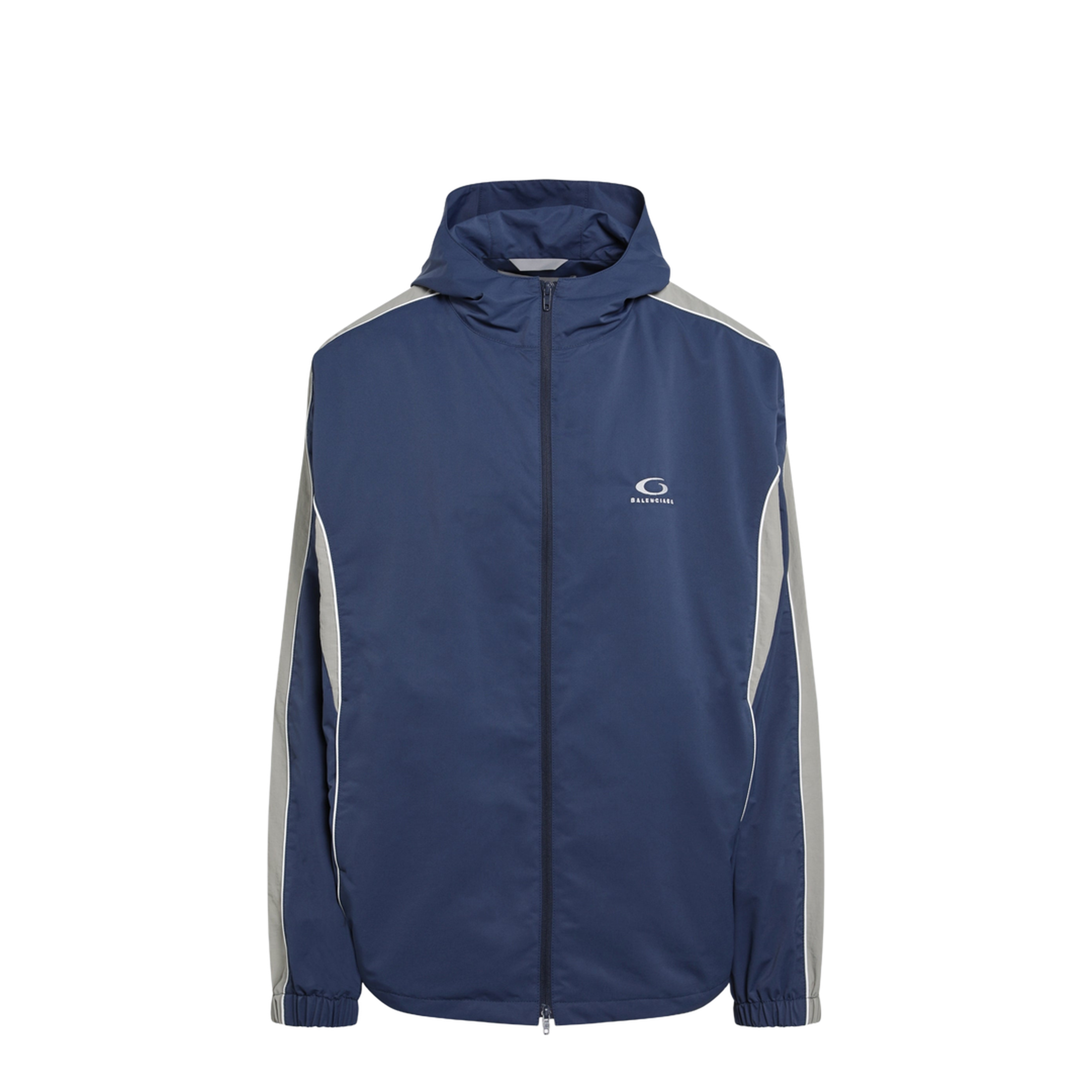 Washed-effect Technical Satin Track Jacket in Navy - Image 1