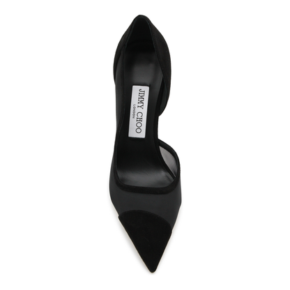 Brigitte 100 Pumps in Black Suede and Mesh - Image 7