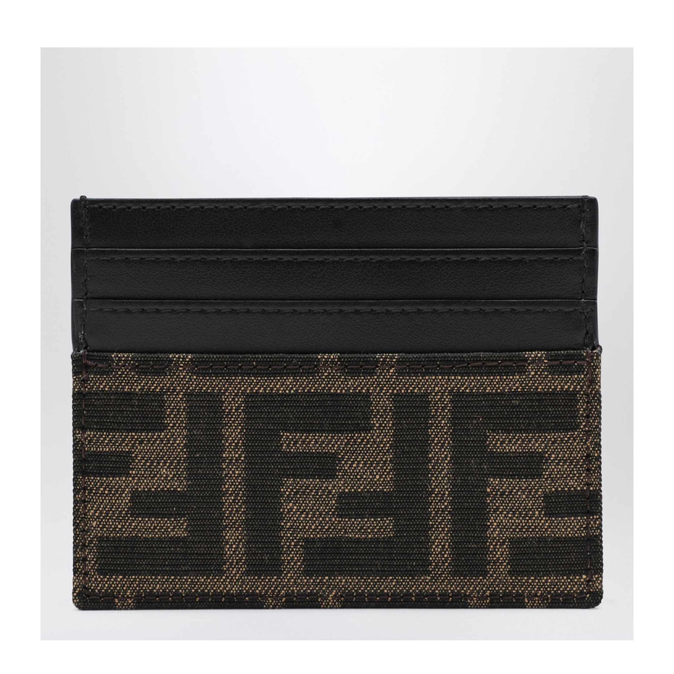 FF Jacquard Card Holder Leather Brown - Image 2