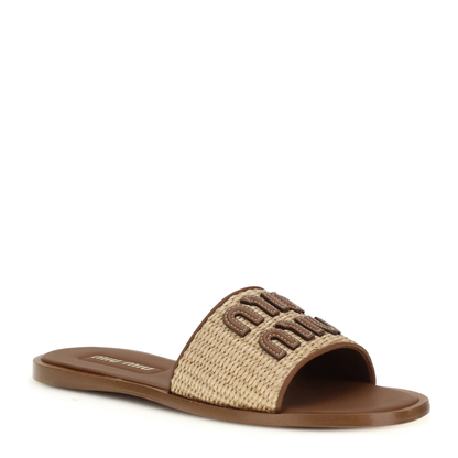 Raffia Slippers Sandals - Image 2