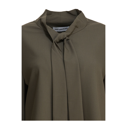 Twill Blouse With Bow Collar - Image 3