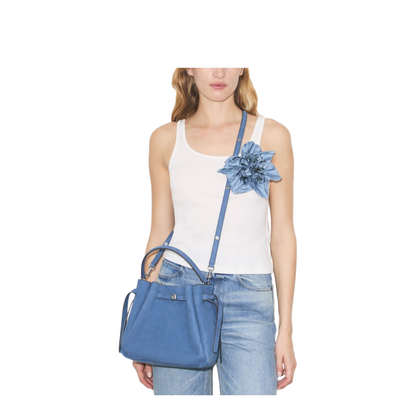 Romy Nubuck Bucket Bag - Soft Blue - Image 4