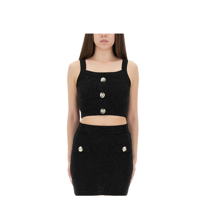 Tweed Top - Black - Image 1