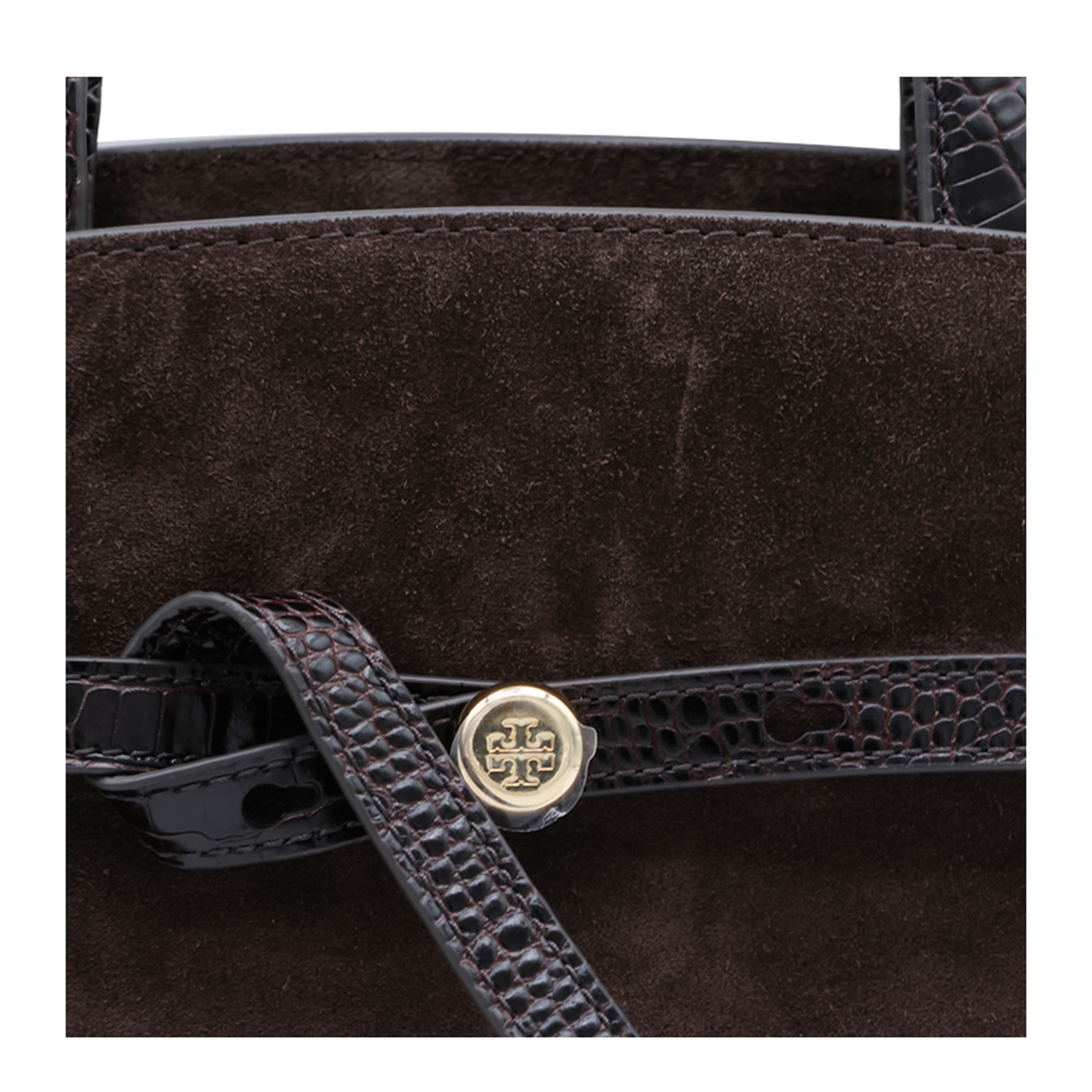 Romy Medium Suede Leather Bauletto - Brown - Image 7