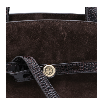 Romy Medium Suede Leather Bauletto - Brown - Image 7