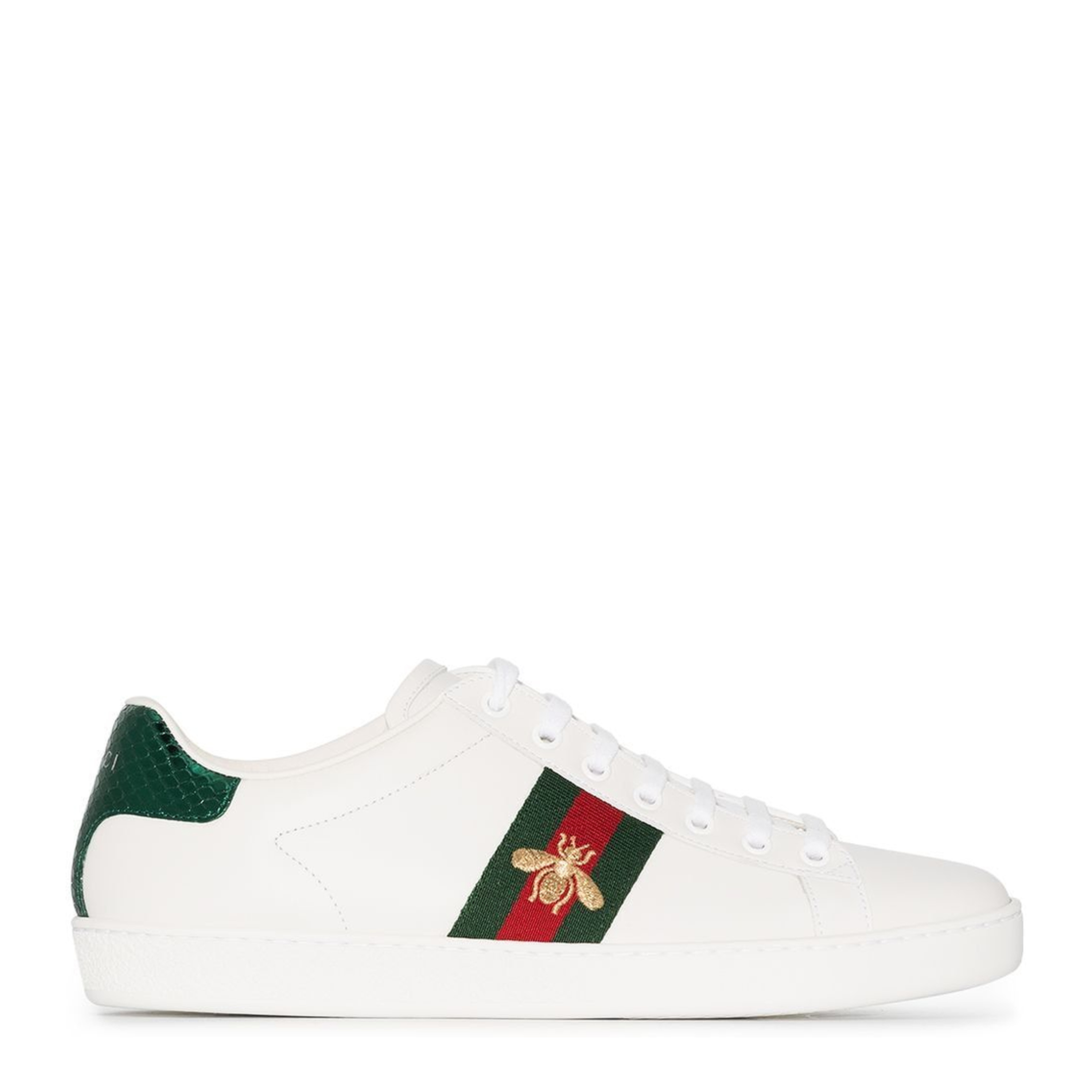 White Ace Embroidered Trainers - Image 1