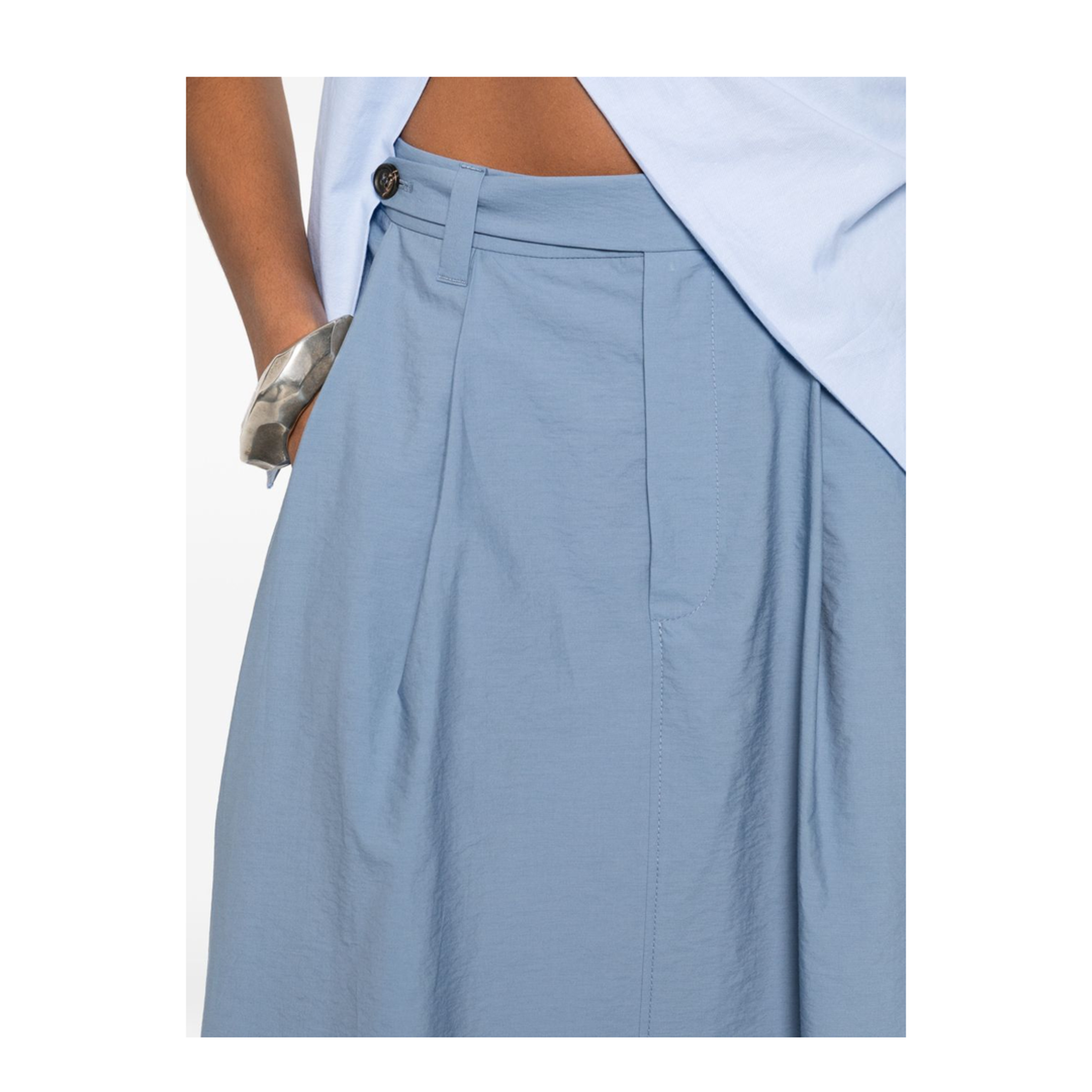 Women's Skirt Silk Blue - Image 5