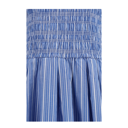 Striped Cotton Dress with Puff Sleeves - Image 3