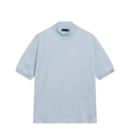 Light Blue Short-Sleeve Cotton Top - Image 1