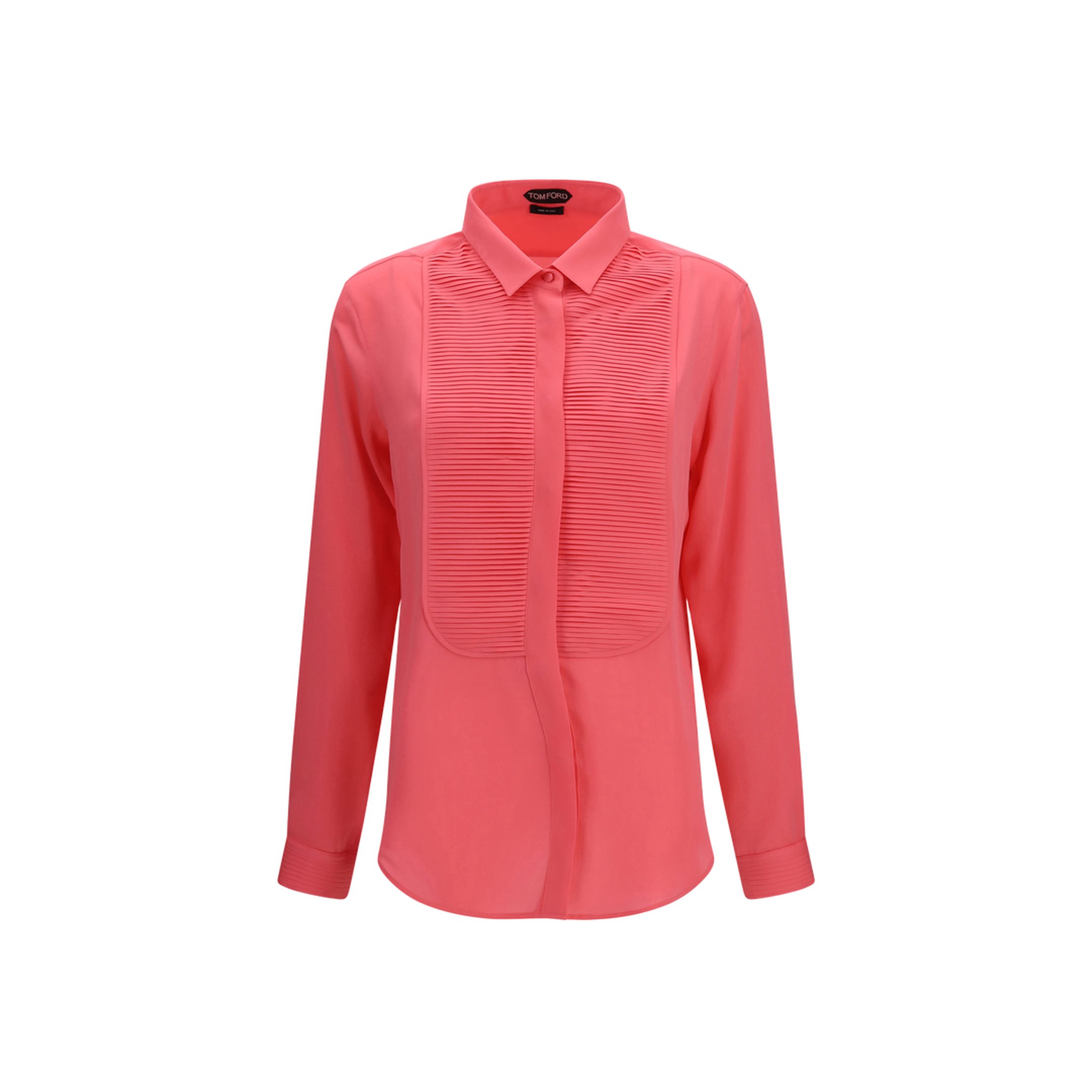 Tuxedo Shirt in Silk with Pleated Bib - Image 1